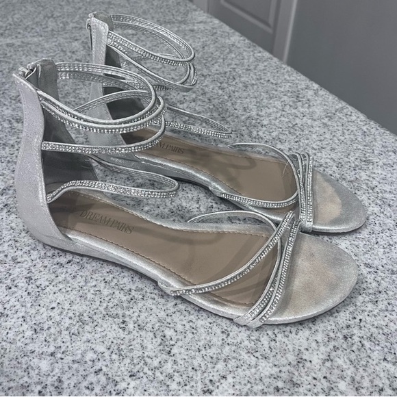 Women’s Dream Pairs Silver Rhinestone Sandals - Picture 1 of 6
